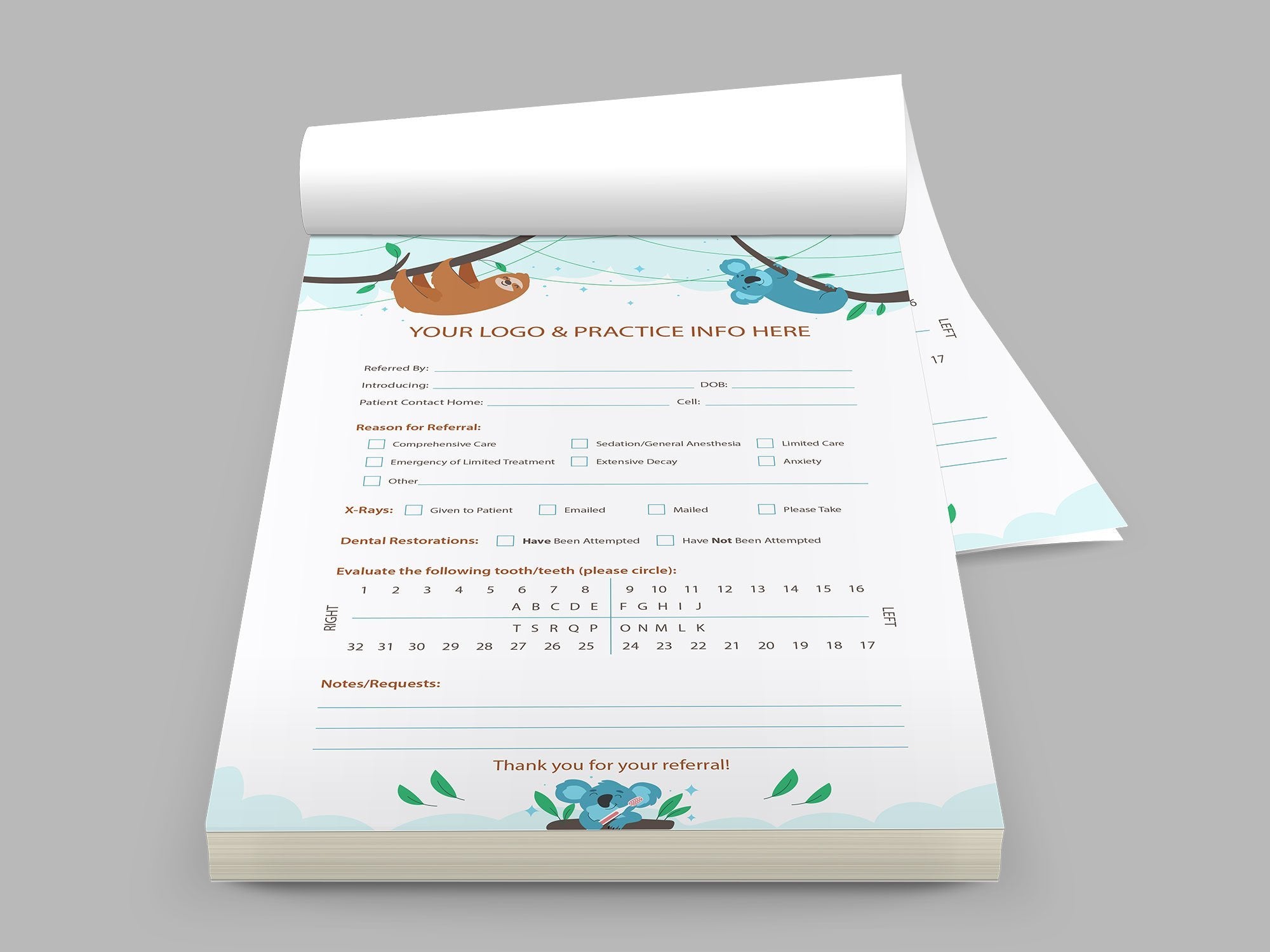 Pediatric Dentist Referral Pad Custom Pediatric Dentist Referral Pad