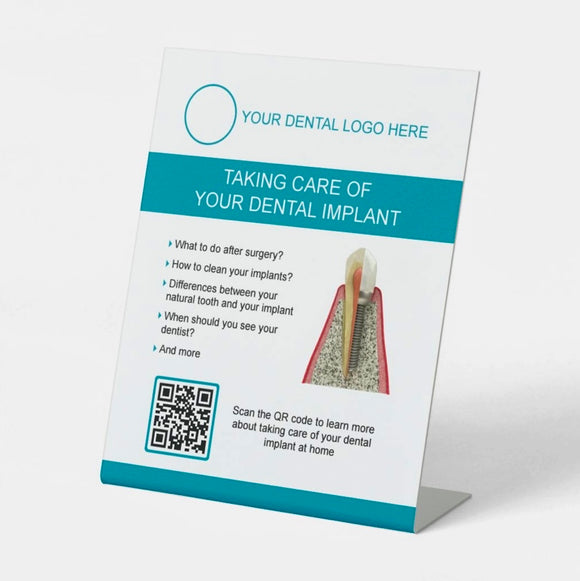Scannable QR Code Sign for Dental Implant Care